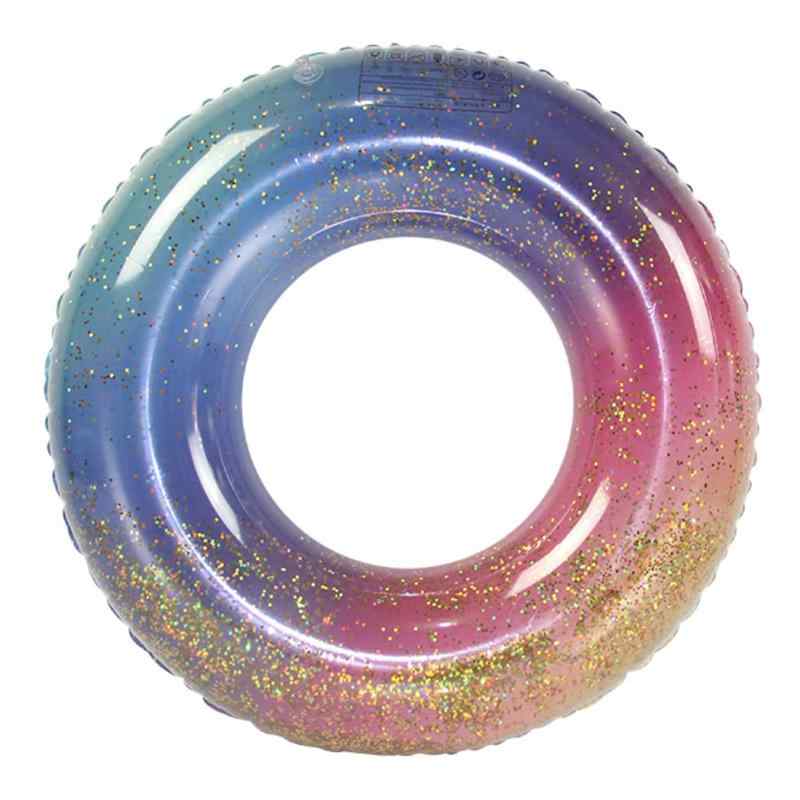 HappyHome 浮き輪 子供用 ラメ入り キッズ フロート かわいい キラキラ レインボー 男の子 女の子 兼用