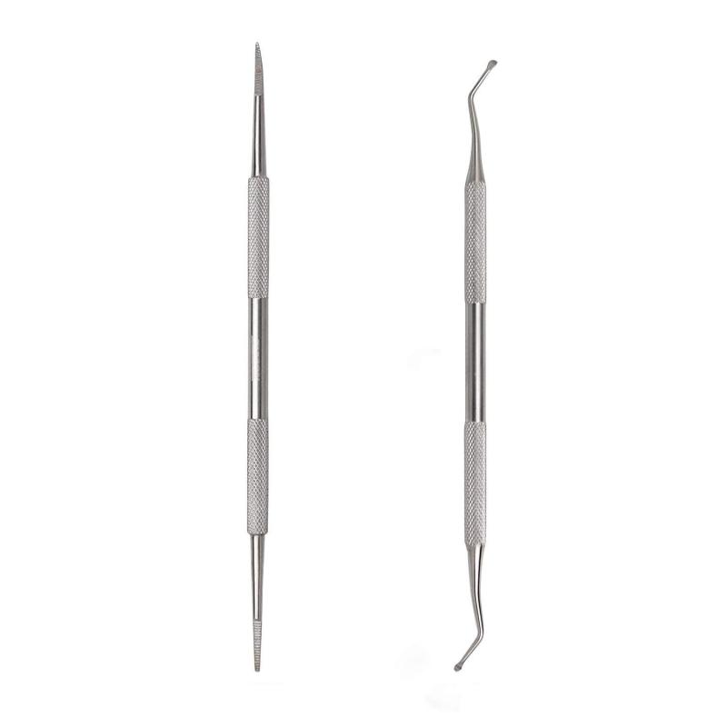 2点セット 爪垢取り 爪リフター 爪やすり ゾンデ ステンレス製 巻き爪 厚い爪 爪ケア フットケア