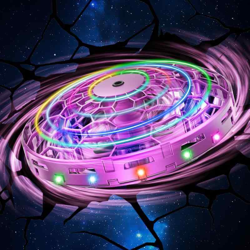 フライングボール UFOおもちゃ ジェスチャー制御 LEDライト付き 自動回避障害機能 360°回転 子供向け ..