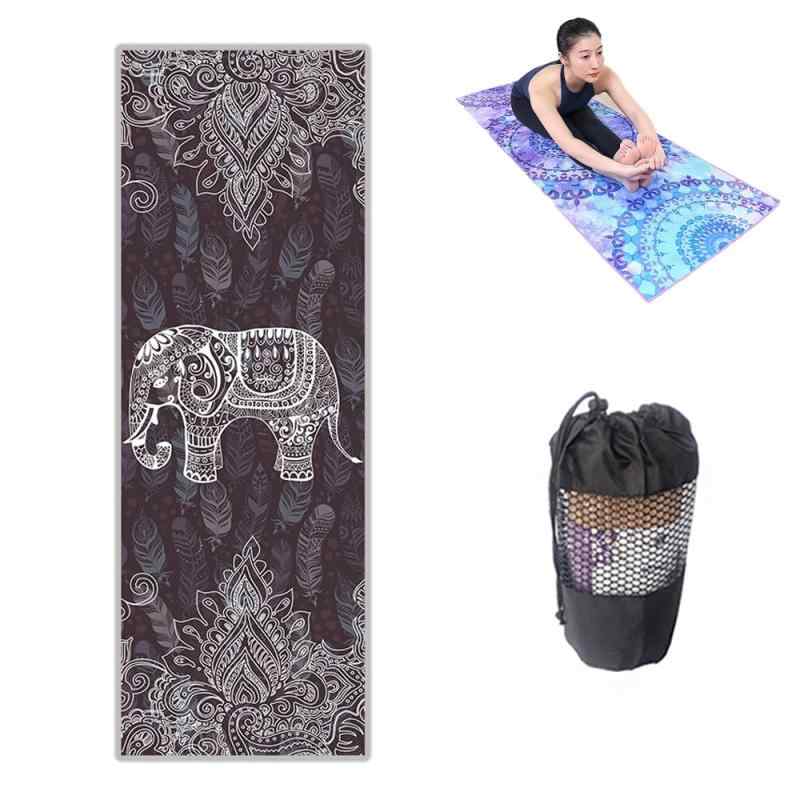 ヨガタオル ヨガラグ ホットヨガ 183cm*63cm 滑り止め 吸汗 速乾 ヨガマット専用タオル 花の風景 海 風..