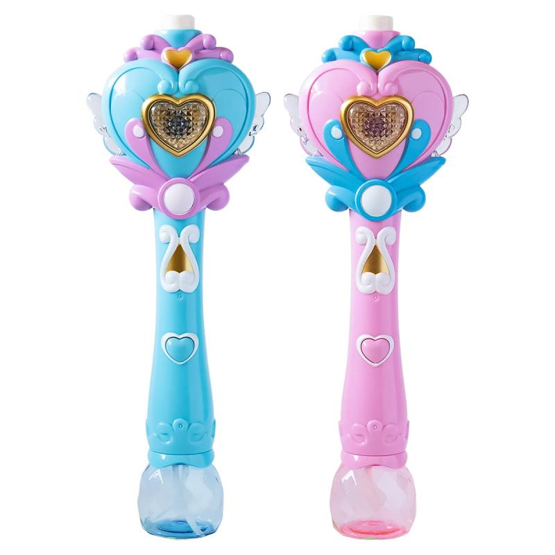 RiZKiZ LEDライト搭載 バブルステッキ シャボン玉ステッキ 綺麗なシャボン玉が簡単に作れるバブルステッキ 魔法の杖 外遊び おもちゃ 知育玩具 女の子 プレゼント かわいい 対象年齢3歳～