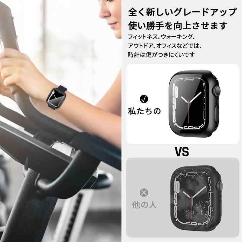 BELIYO 対応 Apple Watch ケース Series 11/10/9/8/7/SE3/SE2/SE/6/5/4 Ultra 3/2/1 アップルウォッチ カバー 防水 ガラスフィルム 一体型 アップルウォッチ ケース PC素材 日本旭硝子材