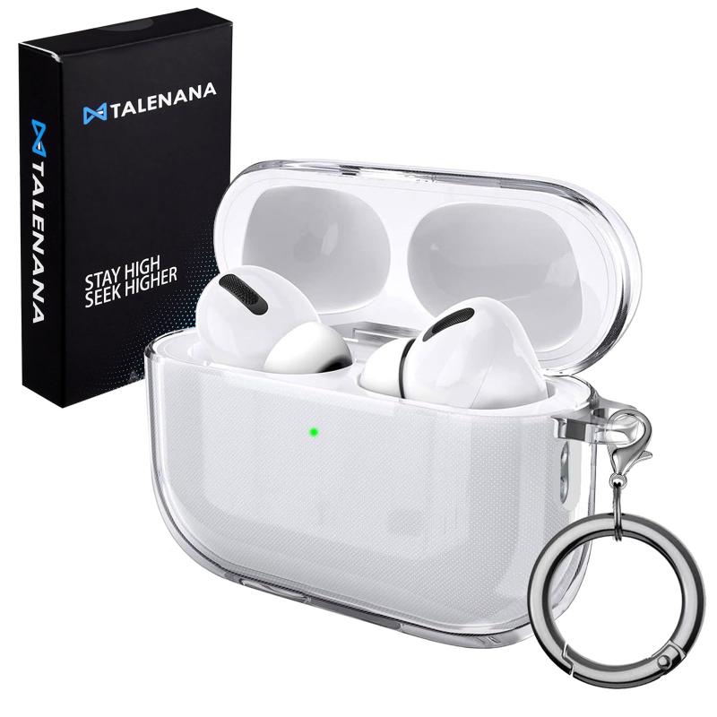 TALENANA For AirPods Pro 3ケース クリア AirPods Pro 3カバー TPU素材 金属カラビナ付属 落下防止 汚れ防止 キズ防止 かわいい AirPods Pro 3 case エアポッツプロ3 ケース 軽量 防塵 衝撃吸
