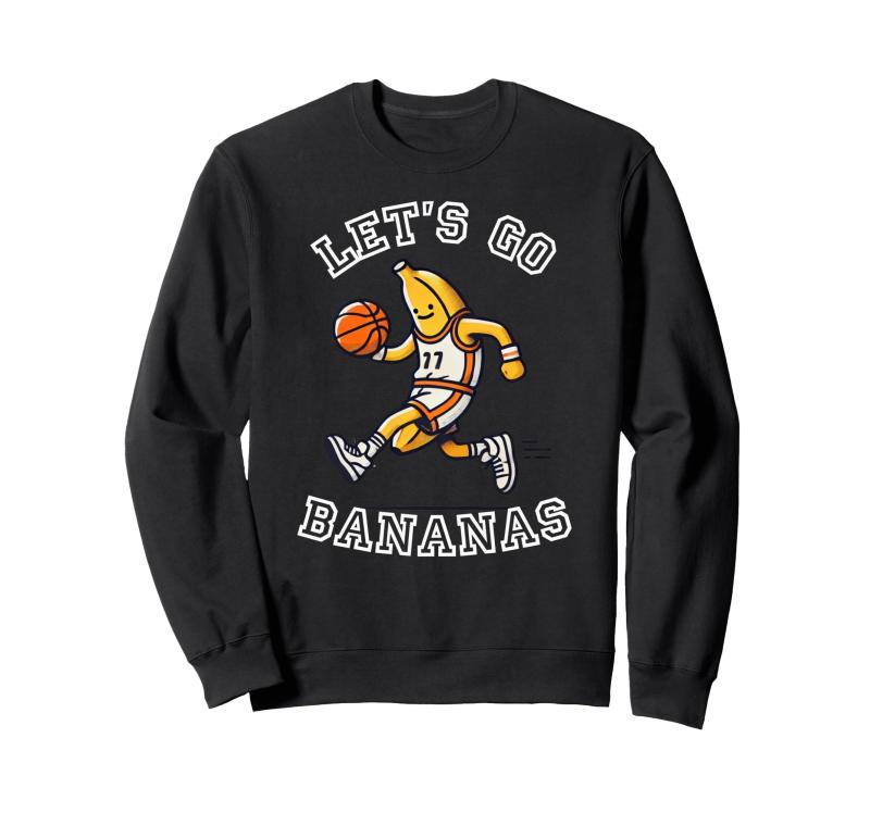Let's Go Bananas バスケットボール選手 面白いバナナグラフィック トレーナー