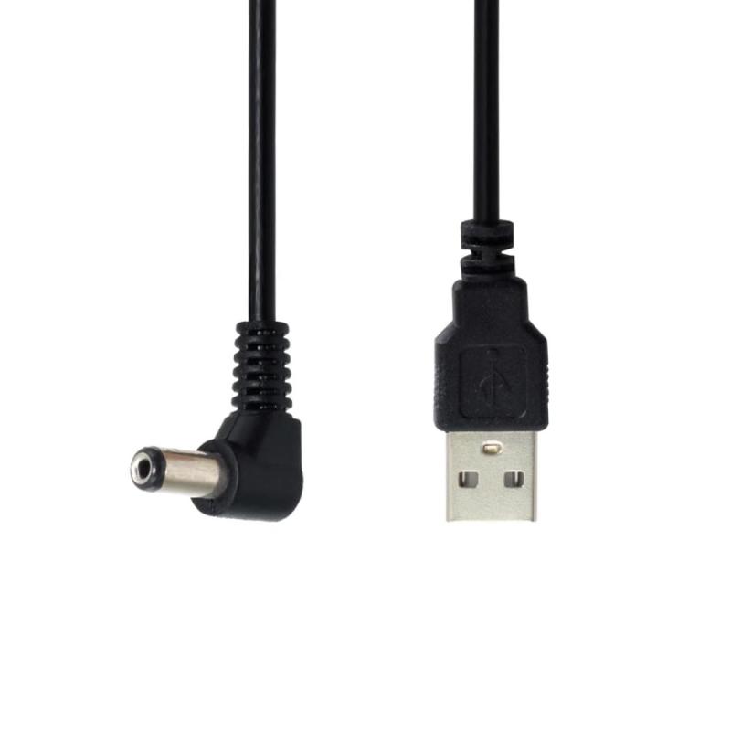chenyang USB 2.0 Type A オス - 直角 90度 5.5 x 2.1mm DC 5V 電源プラグ バレルコネクタ 充電ケーブル 100cm
