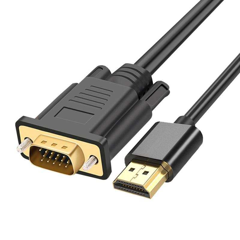 HDMI-VGA ケーブル(逆方向に非対応)、単方向 HDMI コンピューター - VGA モニター ケーブル (オス - オス) PC,モニター,プロジェクター, HDTV, Raspberry Pi, Roku, Xboxに対応1.8m