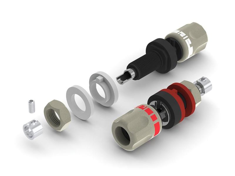 aeco Binding Post ABI-0611R, 2pcs/1set, Rhodium 