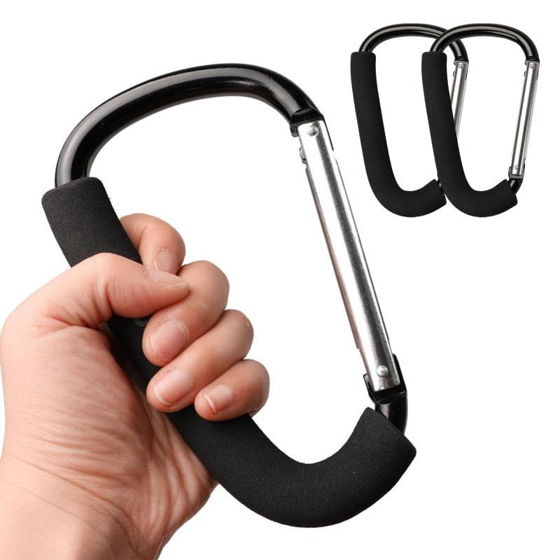 VitalBloom 2pc カラビナ アウトドア キャンプ 耐荷重仕様 ユニバーサルタイプ 多用途ベビーカーアクセサリー（ブラック）