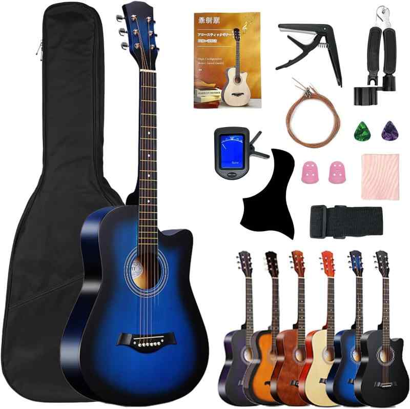 Goodraio アコースティックギター 初心者セット 38インチ 学生 子供 大人 初級 入門練習 フォークギター クラシック 簡易教則（日本語）付き