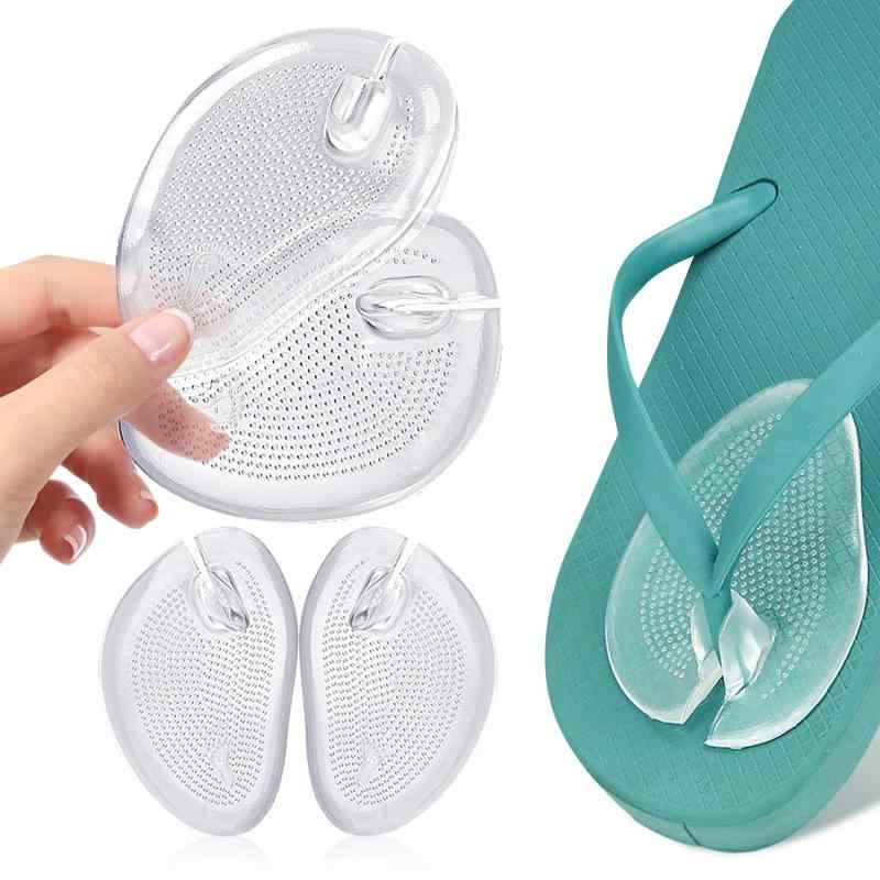 つま先 インソール サンダル 靴擦れ防止 2組 前足クッション/趾間パッド 透明クリア 繰り返し使える 通気性 ムレ防止 サンダル滑り対策 洗える ミュール ビーチサンダル兼用