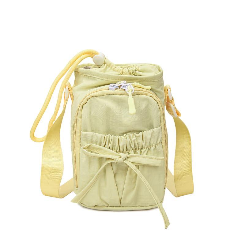 【大容量&多機能】水筒カバー ボトルホルダー 500-1500mlリットル (直径11cm高さ22cm) ショルダー 水筒ポーチ 肩掛け 斜め掛け 手提げ 水筒ポーチ 学校/通勤/旅行/キャンプ アウトドア 便利収