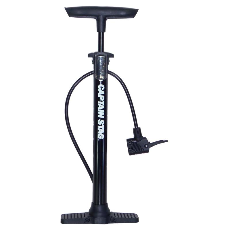 キャプテンスタッグ(CAPTAIN STAG) 空気入れ フロアポンプ 英・米・仏式バルブ対応 デュアル口金 アダプター付き 浮き輪・ボール SG規格 ブラック