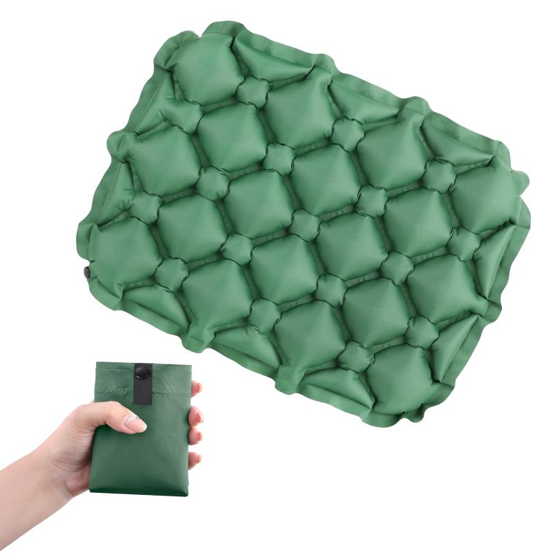 TRIWONDER レジャーシート 1人用 エアークッション 飛行機 快適グッズ エアー座布団 アウトドアクッション コンパクト 折りたたみ 携帯 キャンプ 花見 釣り 持ち運び便利 収納袋付き