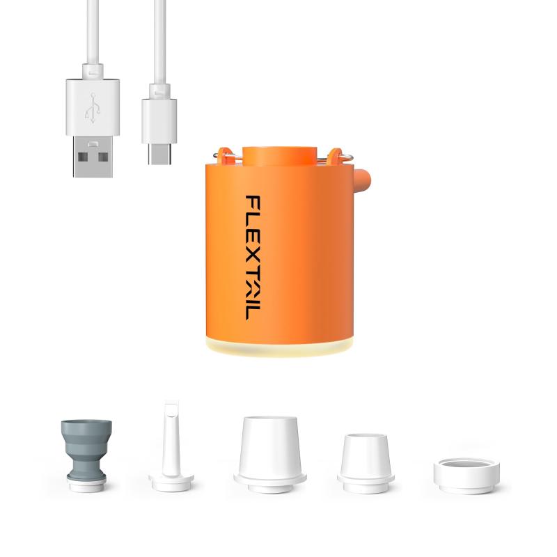 FLEXTAILGEAR TINY PUMP X 2023 携帯式エアーポンプ TYPE-C充電式 最軽量ポンプ 3.5Kpa 空気入れ・空気抜く ライト付き 電動ポンプ プール用ブイ 浮き輪 真空袋