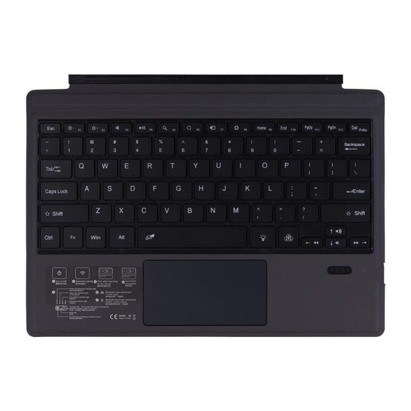 新型 Surface Pro キーボード - Pro 7/6/5/4/3対応 7色バックライト タッチパッド マグネット式 吸着 タブレット ポータブル ワイヤレス スマート 薄型 Bluetooth US英語配列
