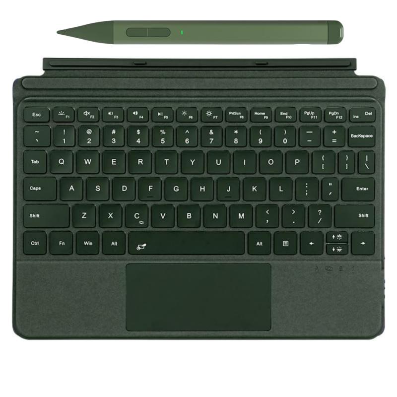 Surface用タッチペン 付き Surface Pro7/Pro6/Pro5/Pro4 キーボード＆Surface ペンセット 軽量タイプカバー 磁気吸着式 タッチパッド搭載 七色バックライト付き 薄型 分離式キーボード US英語配列 多角