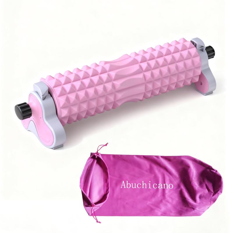 ブラックフォームローラーり高さ調節可能ヨガポール 筋膜リリース ローラーEVA製 筋膜 ローラー 筋肉ほ..