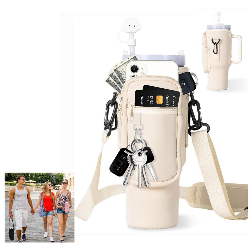 [GreenGee] 水筒カバー スタンレー用カップホルダー 【断熱・保冷・調節可能】 水筒ホルダー キャリー..