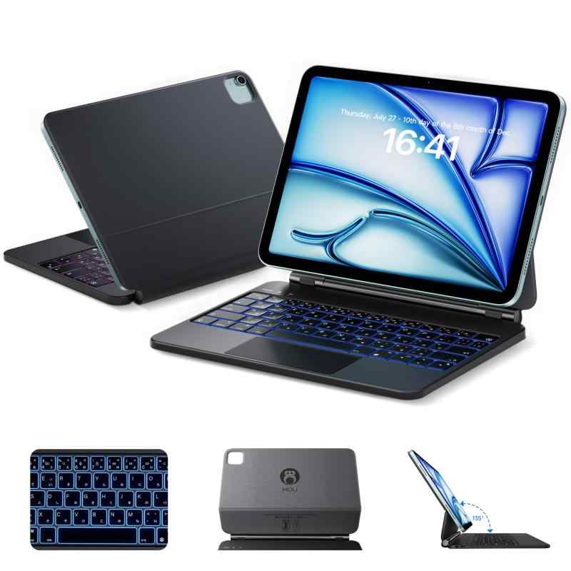 iPad Pro 12.9インチ キーボード(第6世代 / 第5世代 /第4世代 / 第3世代) フローティングマグネットデザイン、タッチパネル搭載、バックライト、Bluetoothキーボード、自動スリープ/ウェイク機能付