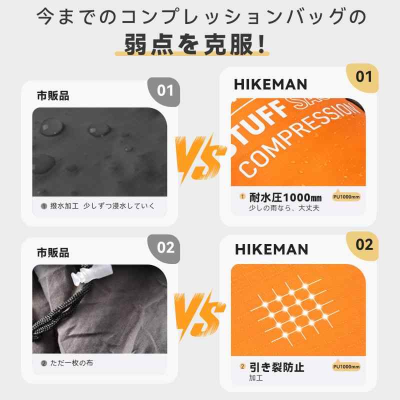 コンプレッションバッグ 寝袋圧縮袋 50%まで圧縮 防水 46L/32L/19L 軽量 寝袋収納 圧縮バッグ 耐摩耗性 シュラフ 衣類収納 スタッフバッグ キャンプ 登山 旅行 ハイキング remake-buddy-10141598 リメイクバディー サンプル画像2