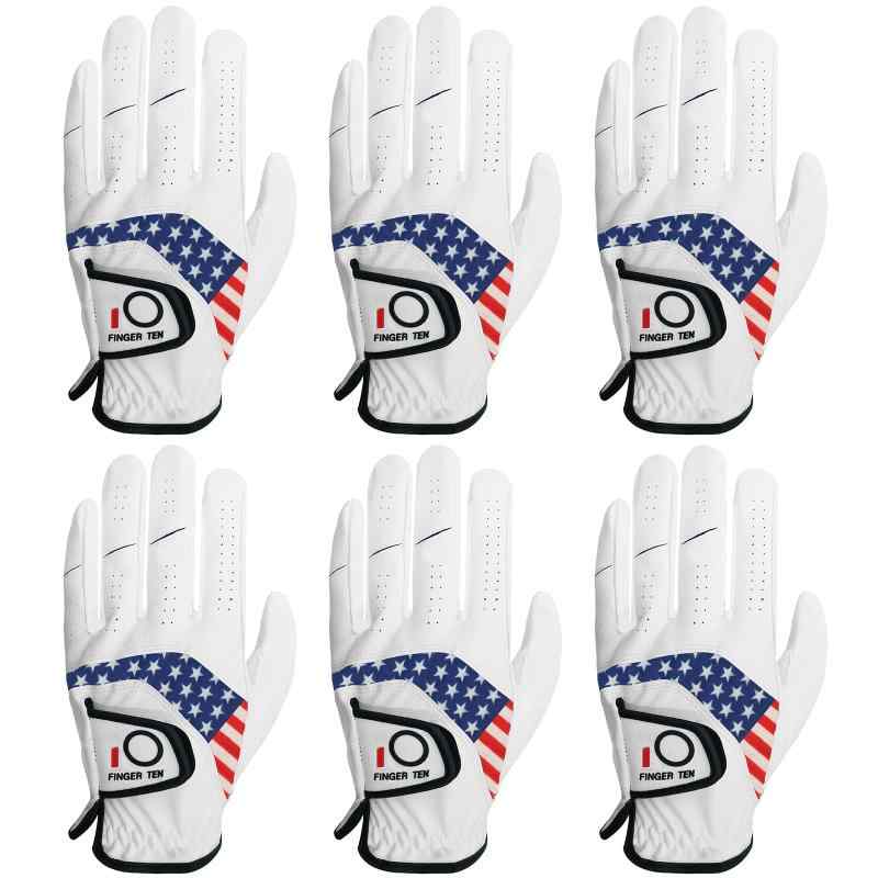 ゴルフグローブ メンズ 6枚セット 天然羊革と合成皮革の組み合わせ 頑丈 柔らかめ 伸縮 通気 滑りにくいグリップ 雨 汗に強い 全天候 ゴルフウェア メーカー...