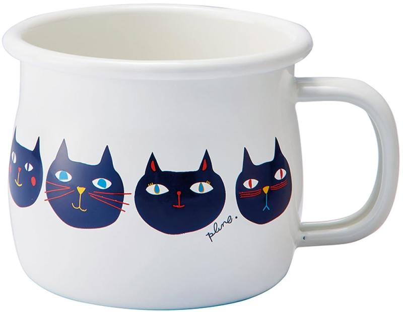 豊琺瑯 plune ホーローマグカップ ミミココモモ サイズ：約W12 D9.5 H7.5 PMA-512満水容量：約380ml