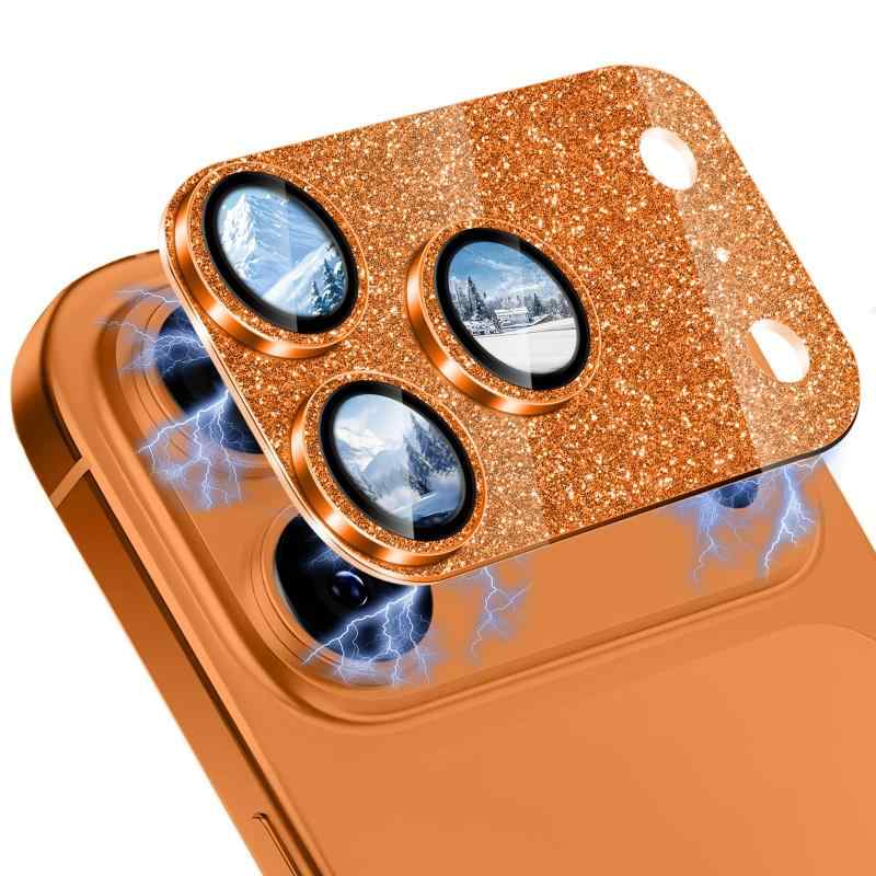 CeiBand ラインストーン カメラフィルム iPhone 16 Pro/iPhone 16 Pro Max 対応 レンズカバー カメラ保護 アルミ合金縁取り+強化ガラス】 キラキラ レンズ保護フィルム 高透過率 露出オーバー防止 全体