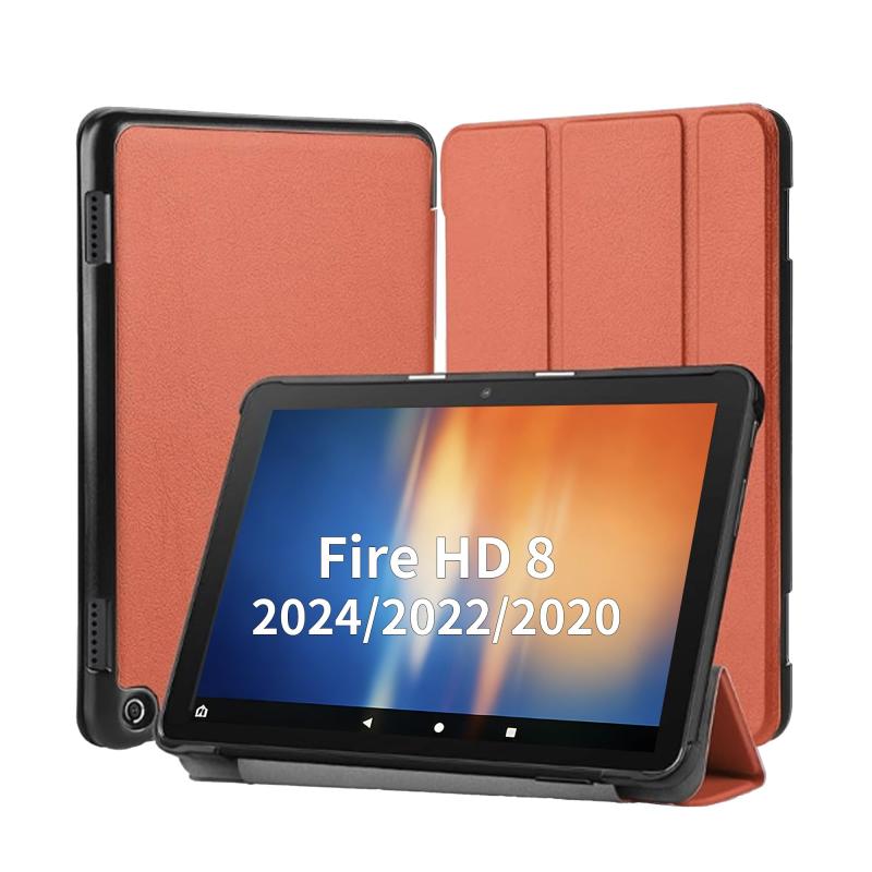 Fire HD 8 対応 ケース (2024/2020/2022年発売 第12/10世代用) タブレットケース Fire HD 8/8 Plus 対応 カバー 8インチ スタンド機能付き オートスリープ機能 全面保護ケース 軽量 薄型 耐衝撃 擦り傷防止
