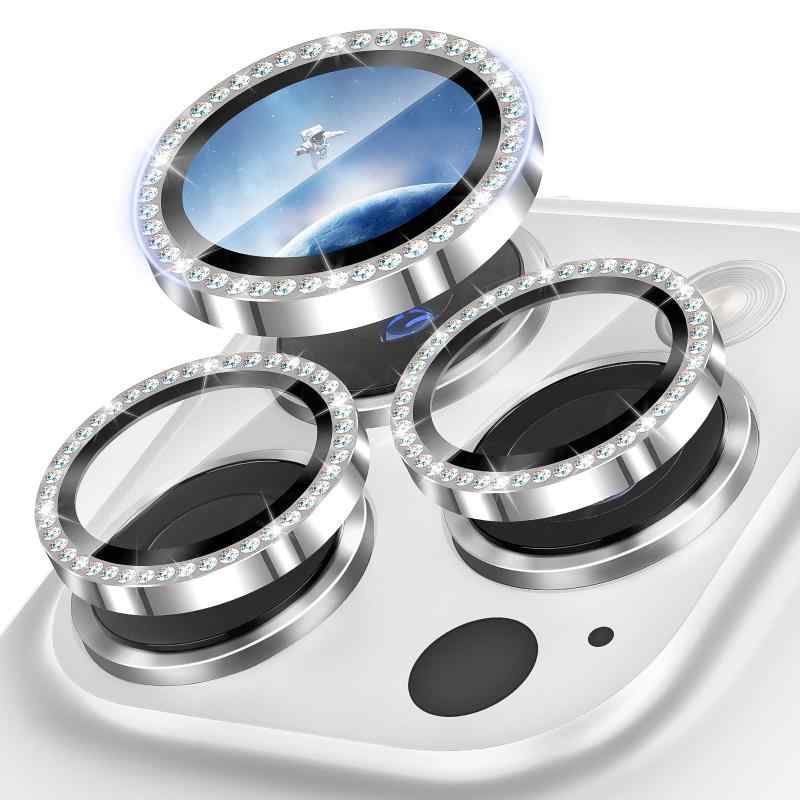 Suoman for iPhone 17 Pro/17 Pro Maxカメラカバー、アイフォン17プロ/プロマックスカメラフィルム キラキラ