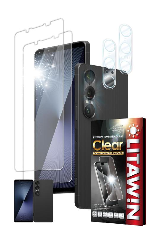 リタウィン Xperia 用 ガラスフィルム 2枚 カメラフィルム 強化ガラス 気泡レス 保護フィルム フィルム 液晶保護フィルム