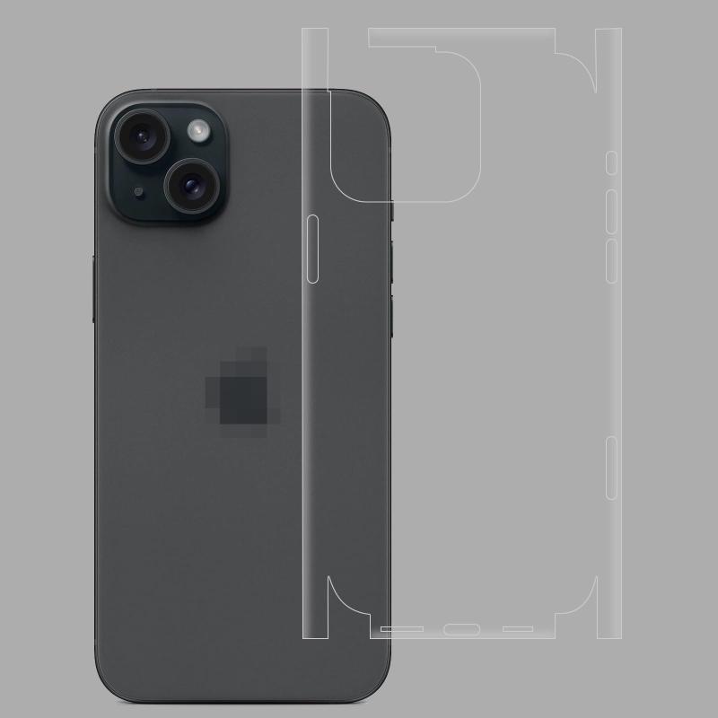 【2枚入り】iPhone 13用 背面保護フィルム 背面+側面 全面カバー ハイドロゲルフィルム 自動修復 透明ソフト 傷防止（強化ガラスではない柔軟フィルム）