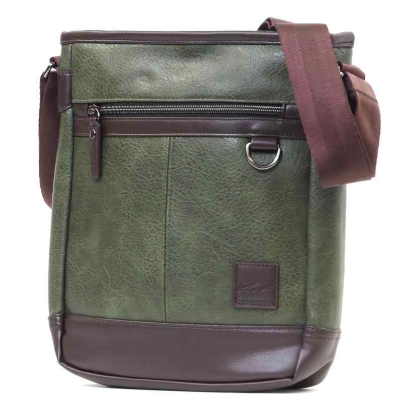 CROCODILE(クロコダイル)レザー調合皮 縦型ショルダーバッグ タブレット収納