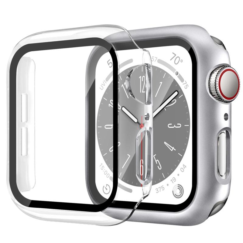 2枚入り コンパチブル apple watch カバー 44mm 40mm 41mm 45mm 42mm 38mm レディース メンズ、PC素材 お洒落 軽量 可愛い 保護ケース キズ防止 フィルム付き 全面保護 超薄型 装着簡単 耐衝撃 高透過率