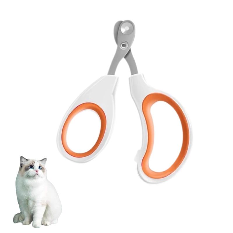 Outop 猫 爪切り ブラシ 犬 ステンレス製 飛び散り防止カバー 切りすぎ防止 隠し爪ヤスリ付き リバウンドハンドル つめきり 軽量 コンパクト 初心者に 安心安全 小型犬猫用爪切り