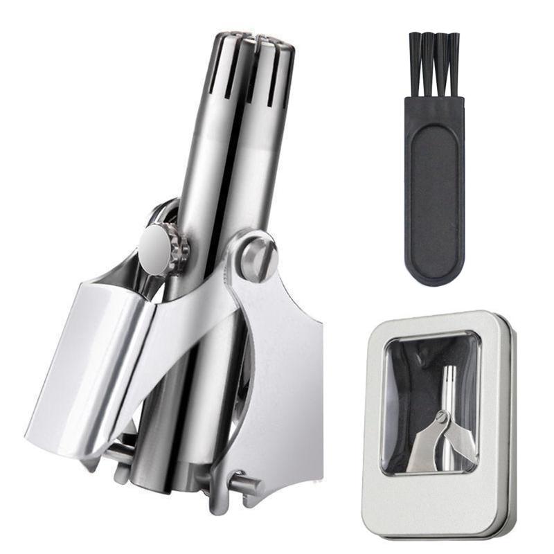 KALOLINNA 鼻毛カッター 手動式 毛処理 毛シェーバー 回転式 充電不要 水洗い可能 小型 持ち運び便利 お手入れ掃除ブラシ付き 収納ケース付き