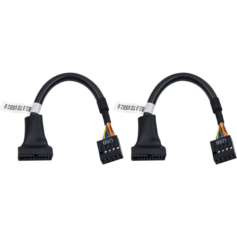 Duttek USB 3.0 USB 2.0 マザーボードアダプター変換ケーブル、19ピン USB 3.0 オス 9ピン USB 2.0 メス マザーボードケーブルアダプターコンバーター 6インチ/15cm (2個セット)