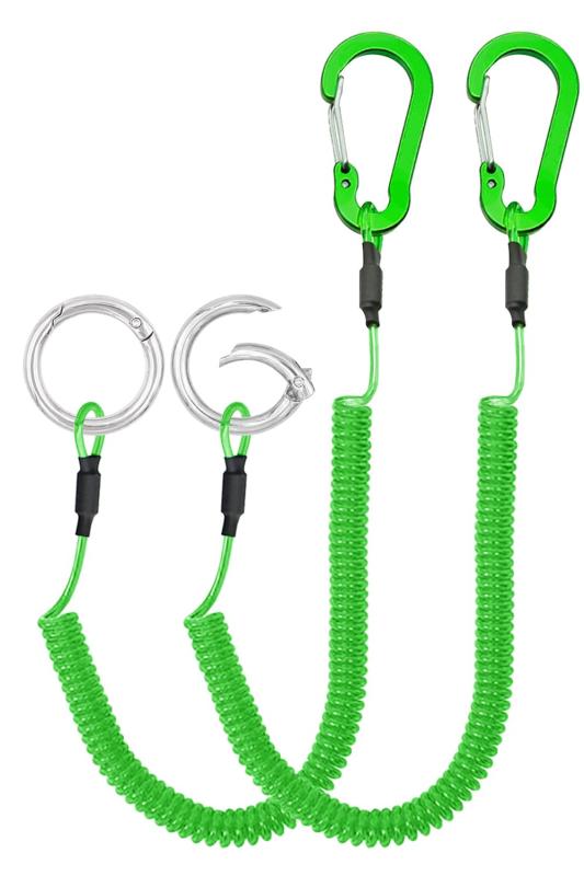 Lix&Rix スパイラルコード リング式カラビナ付き 落下防止 汎用 2本セット