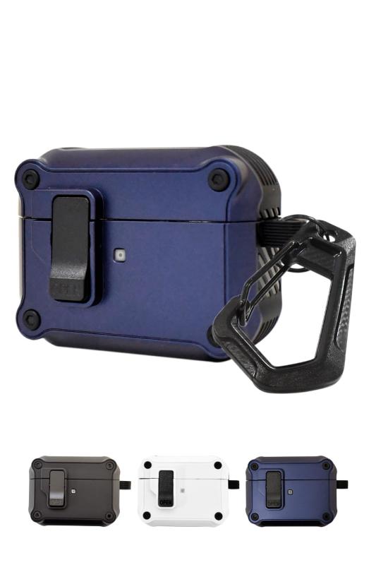 シズカウィル AirPods ケース カバー カラビナ付 耐衝撃 ロック機能 C04 ブラック【衝撃から守る二重構造】衝撃から360°守る、ハードシェルタイプを採用【脱着もらくらく】機種別に合わせた設計のため、つけ外しもスムーズ【安心のロッ...