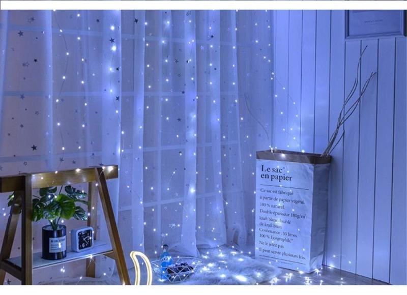 Yuuming 300 LED カーテンストリングライト3M×3M USB駆動 銅線妖精星ライト付きリ...