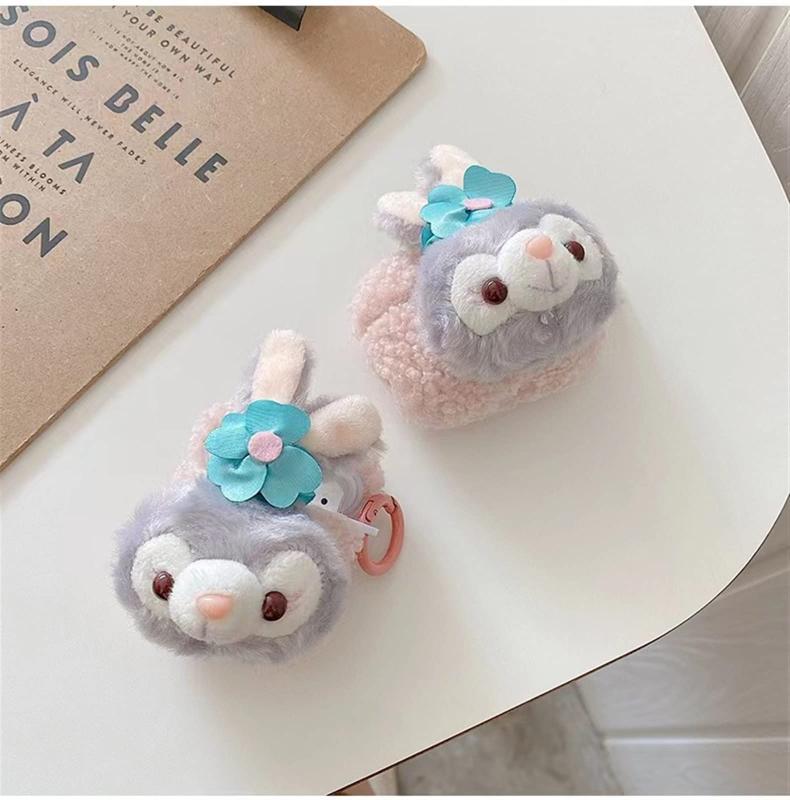 ダッフィー ステラルー AirPods Proケース airpods エアーポッズ カラビナ リング 付き 軽量 かわいい 全面保護 シンプル キャラクター おしゃれ アニメ グッズ 耐衝撃