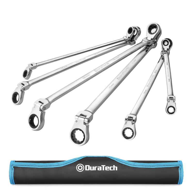 DURATECH メガネレンチセット フレックスラチェットレンチ ラチェットメガネレンチ 6本セット