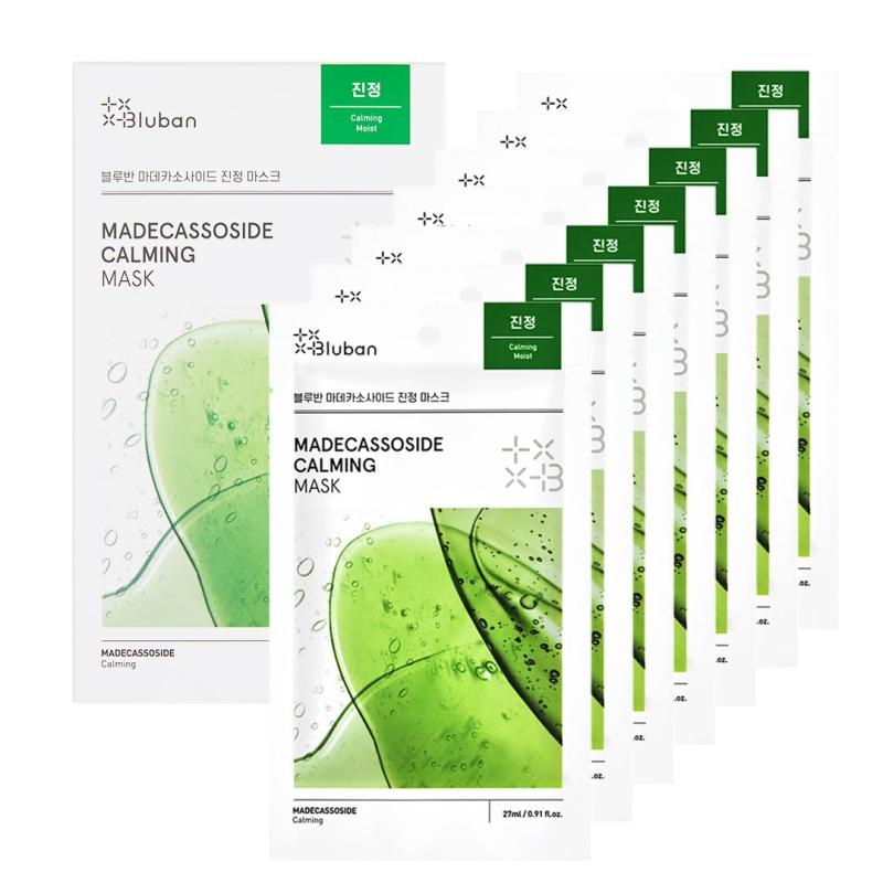 bluban ブルバン ブルバンマデカッソシドカーミングマスク 7枚入り(27g×7) マスクパック フェイスマスク うるおい セット 密着 韓国コスメ スキンケア フェイスパック 1週間分 お試し