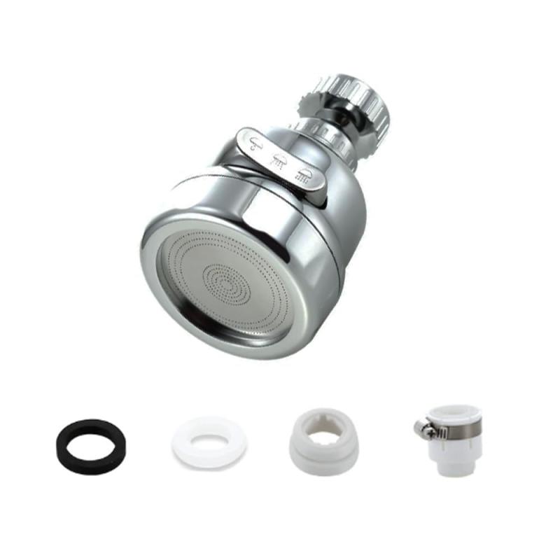 YFFSFDC 蛇口 キッチンシャワー 360度回転式 首振り 3段階モード 蛇口シャワー 増圧 節水 角度調整 飛散防止 取付簡単 水漏れの防止 交換アダプター付 家庭用 浴室 洗面所 トイレにも適用可能