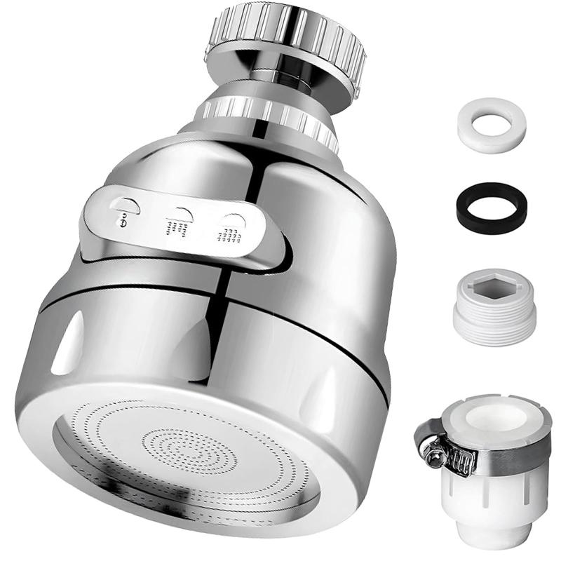 キッチンシャワー 蛇口 シャワー 節水 首振り式 泡沫器 シャワー蛇口 360度回転式 3段階モード 水栓 先端 交換 シンク掃除 台所 浴室 洗面室 トイレにも適用可能 水漏れの防止 取付簡単