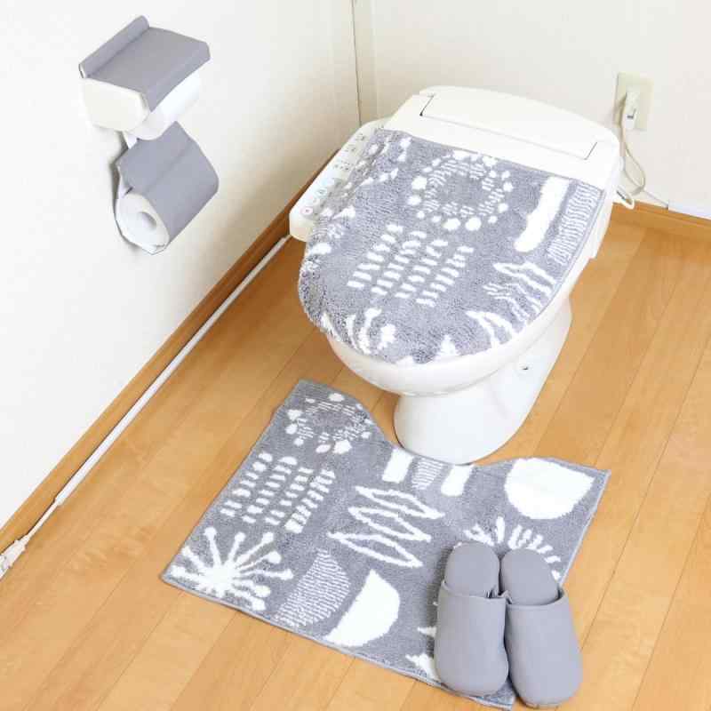 トイレマット セット 4点 グレー 吸着式フタカバー オカトー ソポ モノトーン sopo