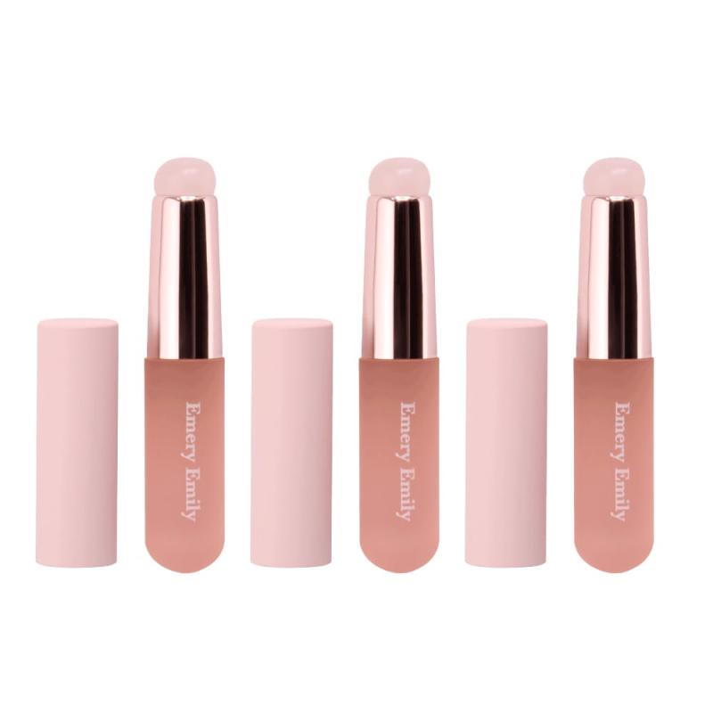 エメリーエミリー シリコンリップブラシ 3個セット キャップ付き リップブラシ リップメイク リップ 口紅ブラシ グラデーションリップ Emery Emiliy