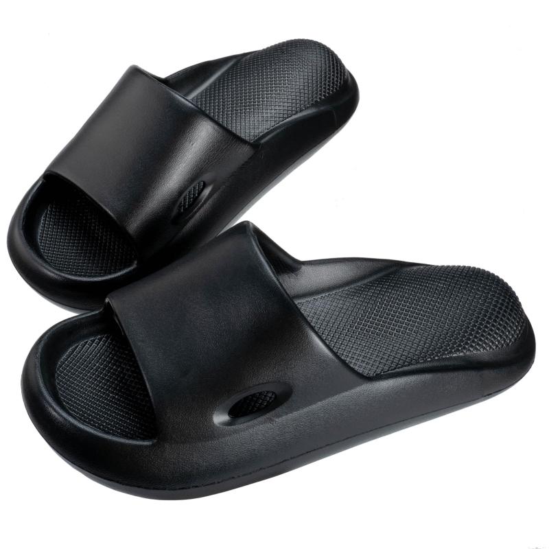 [DmCabin] スリッパ サンダル 厚底 ルームシューズ 軽量 静音 滑り止め 抗菌防臭 男女兼用 ブラック/225～235