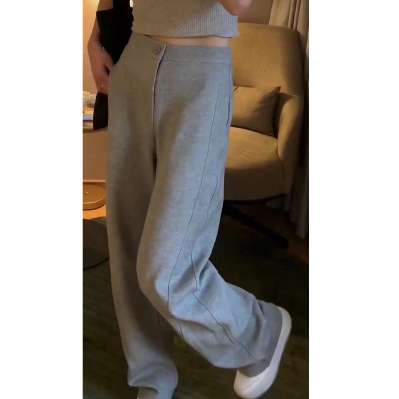 スウェットパンツ レディース 春秋 ボトムス ズボン 长ズボン 直筒パンツ ストレートパンツ カジュアルパンツ 楽ちんパンツ ハイウエスト 着痩せ 細見え 伸縮性 動きやすい ウエストゴム ファスナー ポケット 切り替え 綿 コットン 日韓風 普段使い