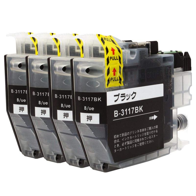 Cases - LC3117BK 【 顔料ブラック4本 】 (ブラザー用) B/ue製 互換 インクカートリッジ 対応機種プリンター MFC-J6980CDW MFC-J6580CDW MFC-J6983CDW MFC-J6583CDW MFC-J5630CDW