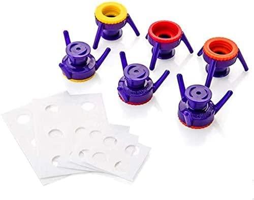 STK ボトル スタンド 漏れ防止 キャップ ホルダー シャンプー 洗剤 浴室 キッチン (レッド 内径3.2cm 4個セット)